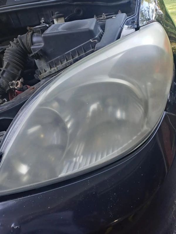 Before headlight restoration