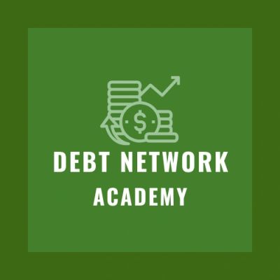 Green logo with money and arrows for Debt Network Academy.