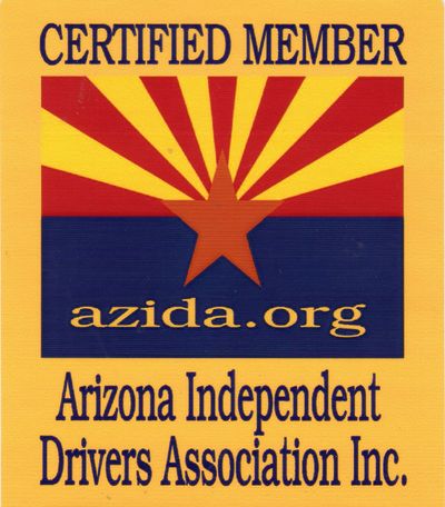 Logo of Arizona Independent Drivers Association Inc., certified member.