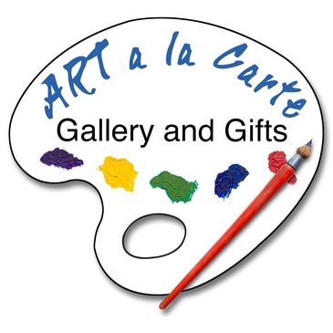 Logo of ART a la Carte Gallery and Gifts with paint palette and brush.