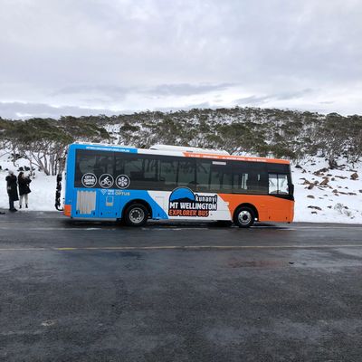 Mount Wellington Explorer Bus on a snow day