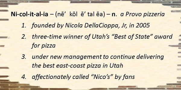 Nicolitalia Pizza - the best in Utah County!