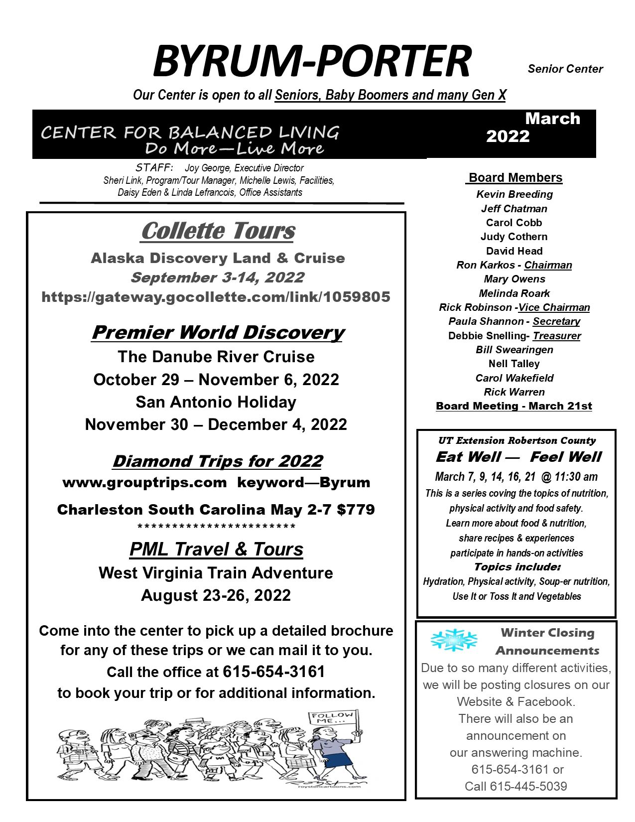 Diamond Tours 2022 Schedule March 2022 Newsletter