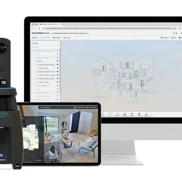 3D AutoCAD drawing, virtual floorplan and lidar camera
