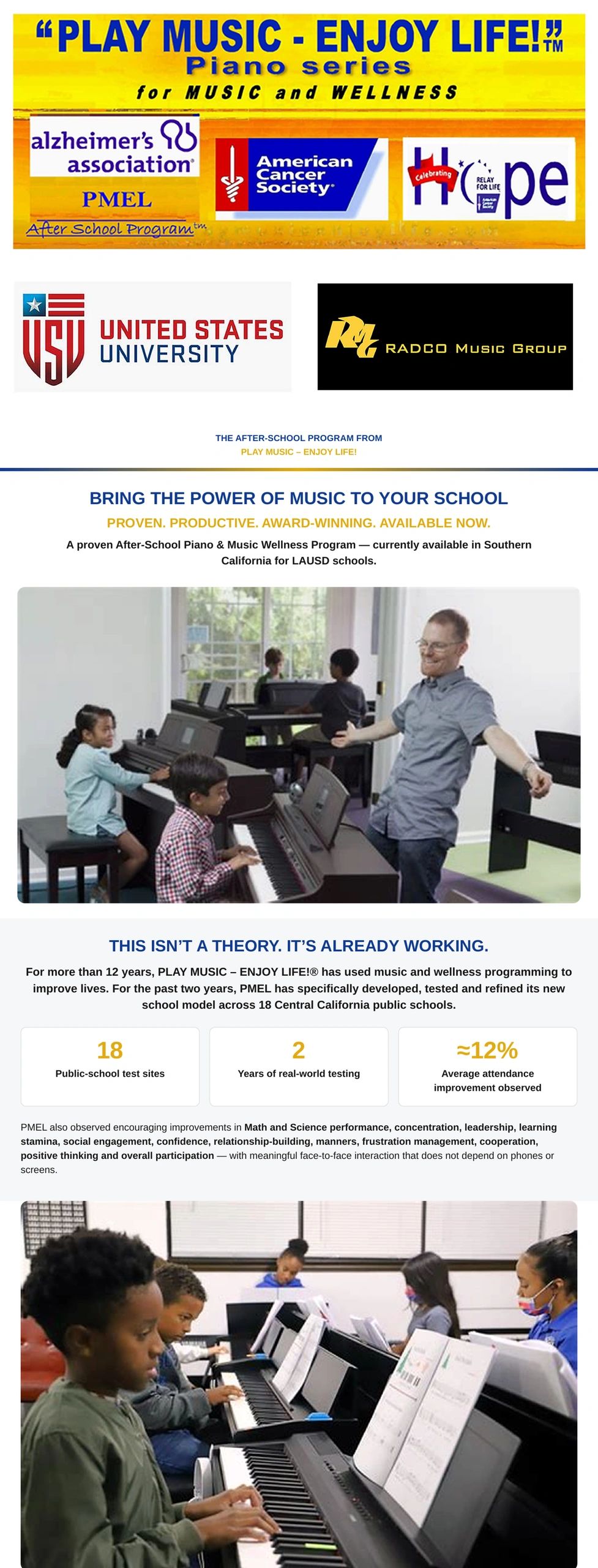 After-school piano program improving student wellness in Southern California.