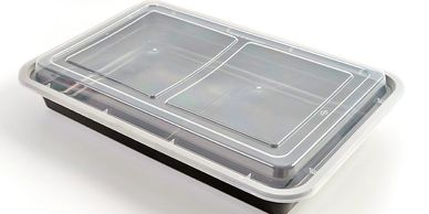 24 oz Rectangle Containers w Lids (Black), T24