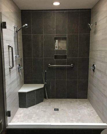 Gray Shower Remodel

