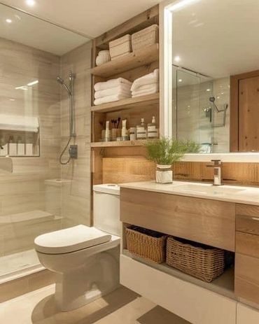 Modern wood bathroom