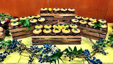 Mini Lemon Tarts with Blueberries and Fresh Mint | Event Dessert Station in Denver