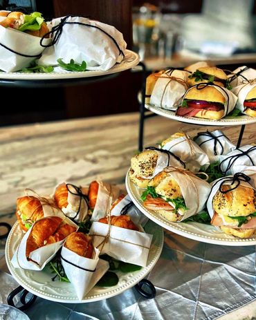 Assorted Gourmet Sandwiches on Tiered Display | Colorado Catering Presentation