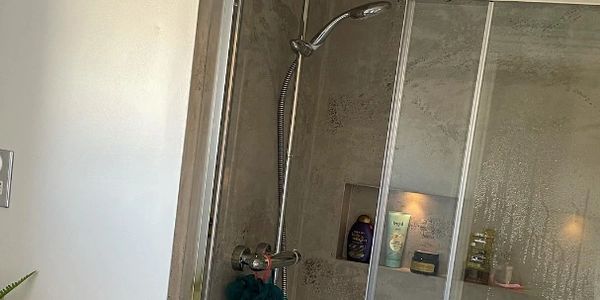 Venetian plaster en-suite bathroom marble effect waterproof 