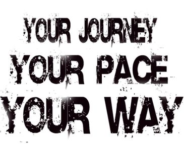 Motivational text emphasizing personal journey, pace, and way.