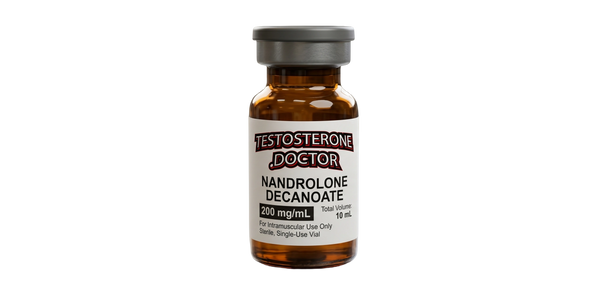 Vial of Nandrolone Decanoate injection for intramuscular use.