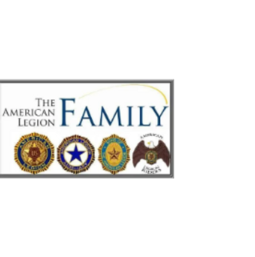 Logo of The American Legion Family with four emblems.