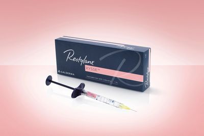 Restylane Kysse Package Logo with Syringe.