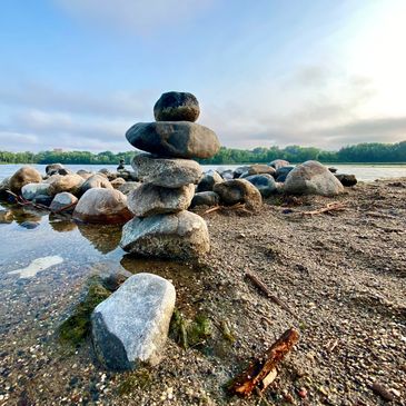 Stacked Rocks at Lake McDonald in Glacier National Park