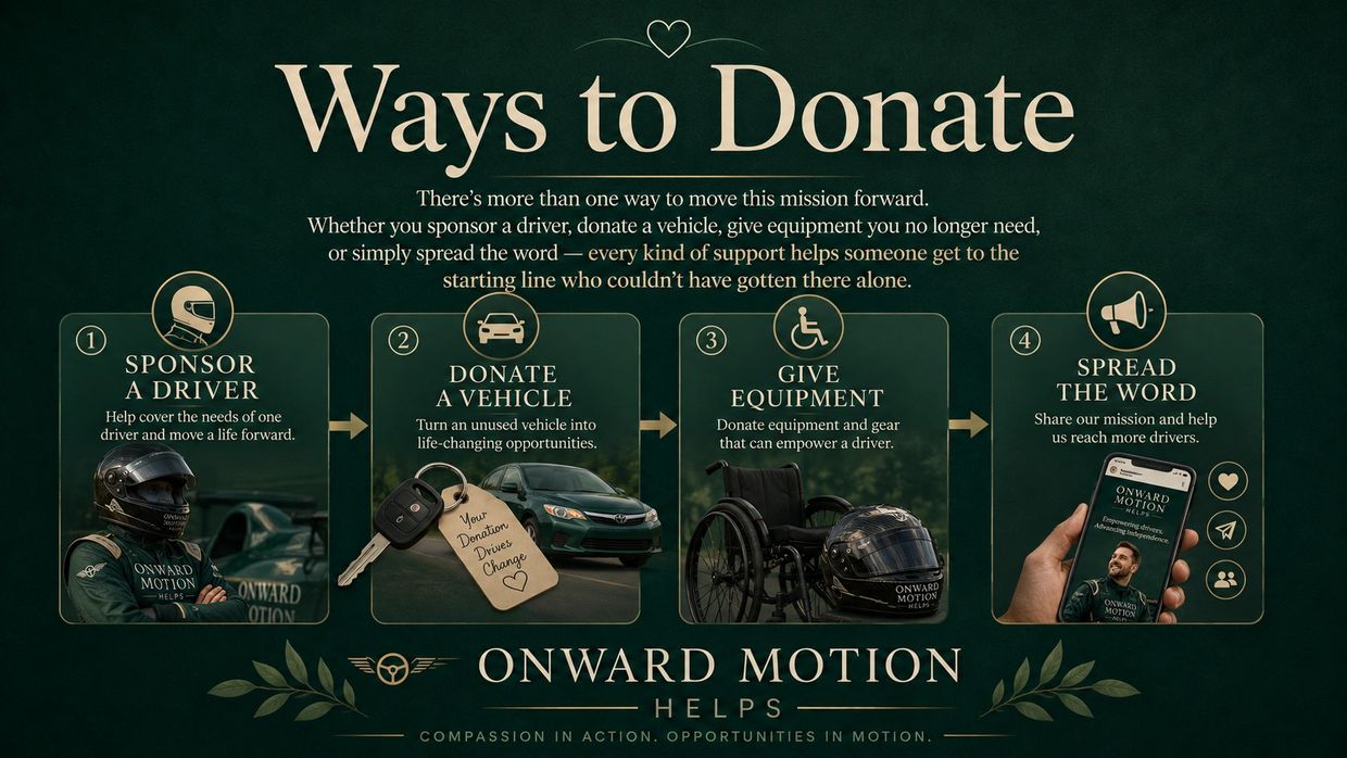 Four ways to donate and support Onward Motion.