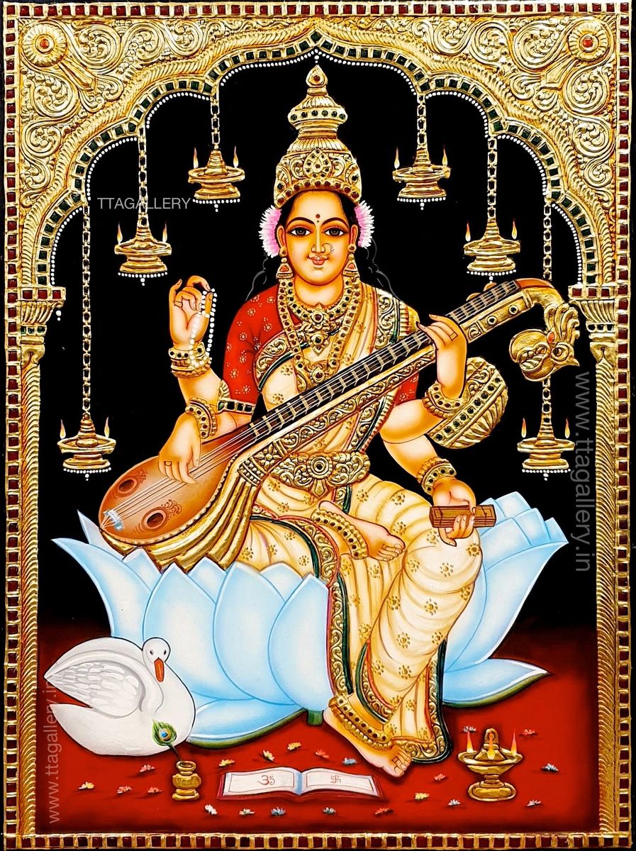 Saraswathi Tanjore Painting