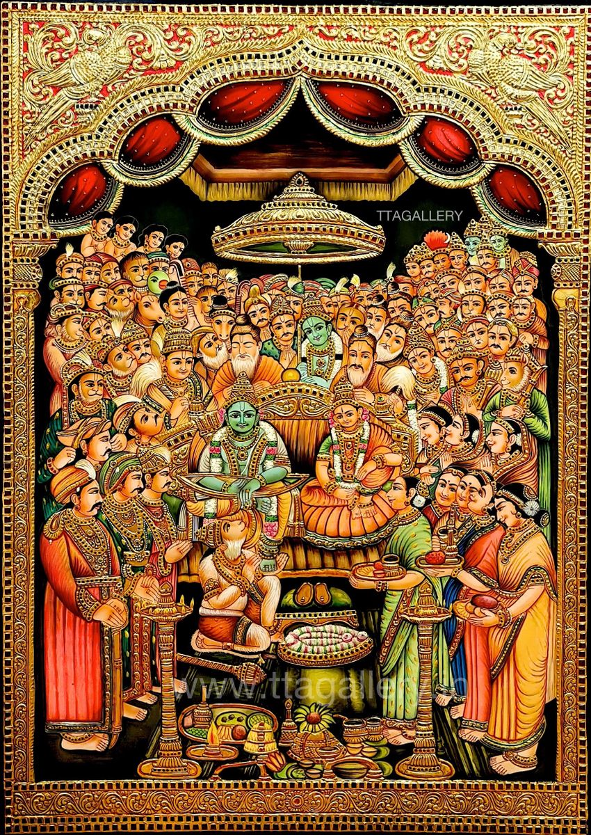 Ramar Pattabhishekam Tanjore Painting