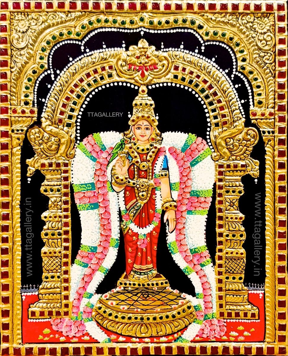 Mangadu Amman Tanjore Painting