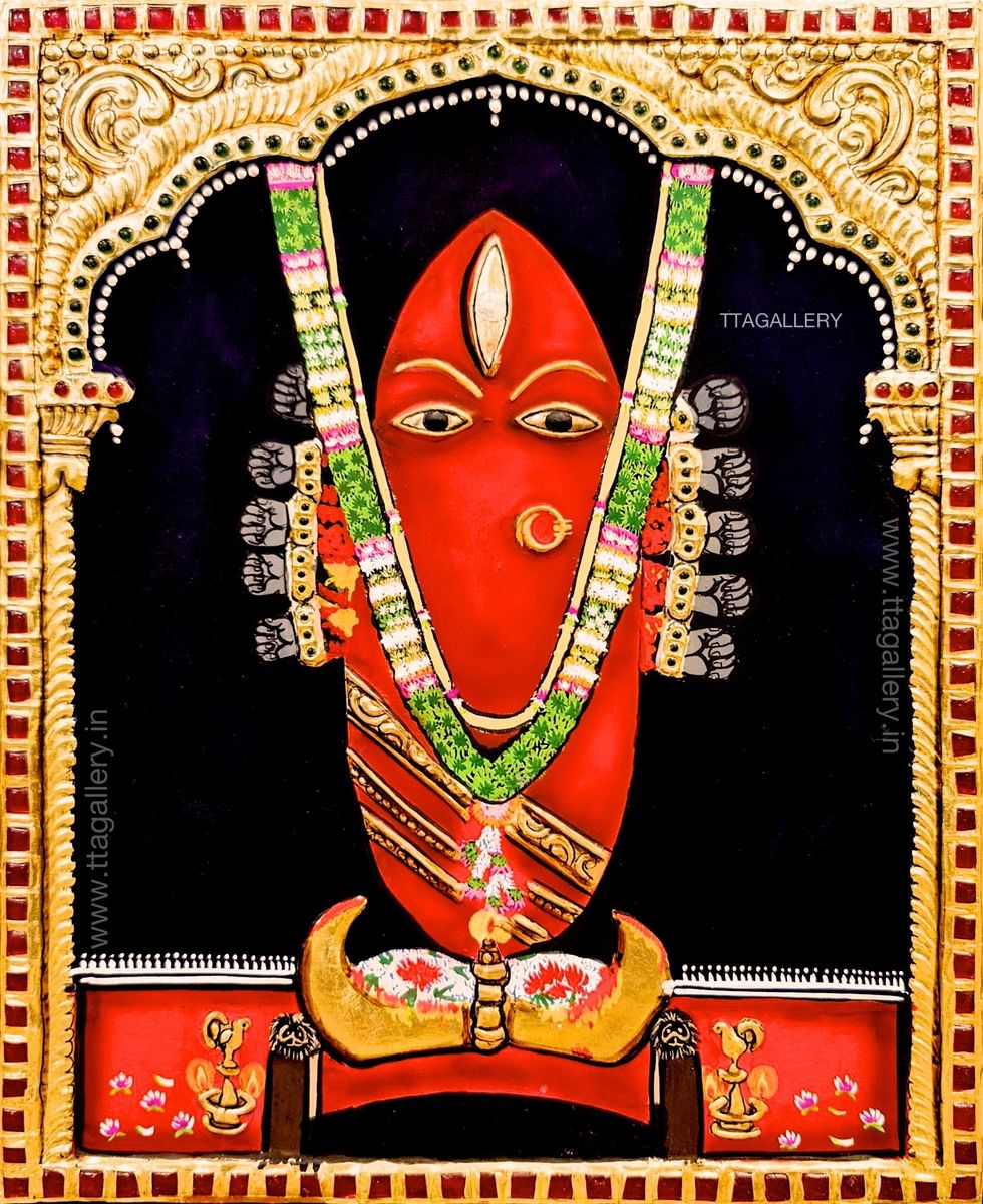Linga Bhairavi Traditional Tanjore Painting