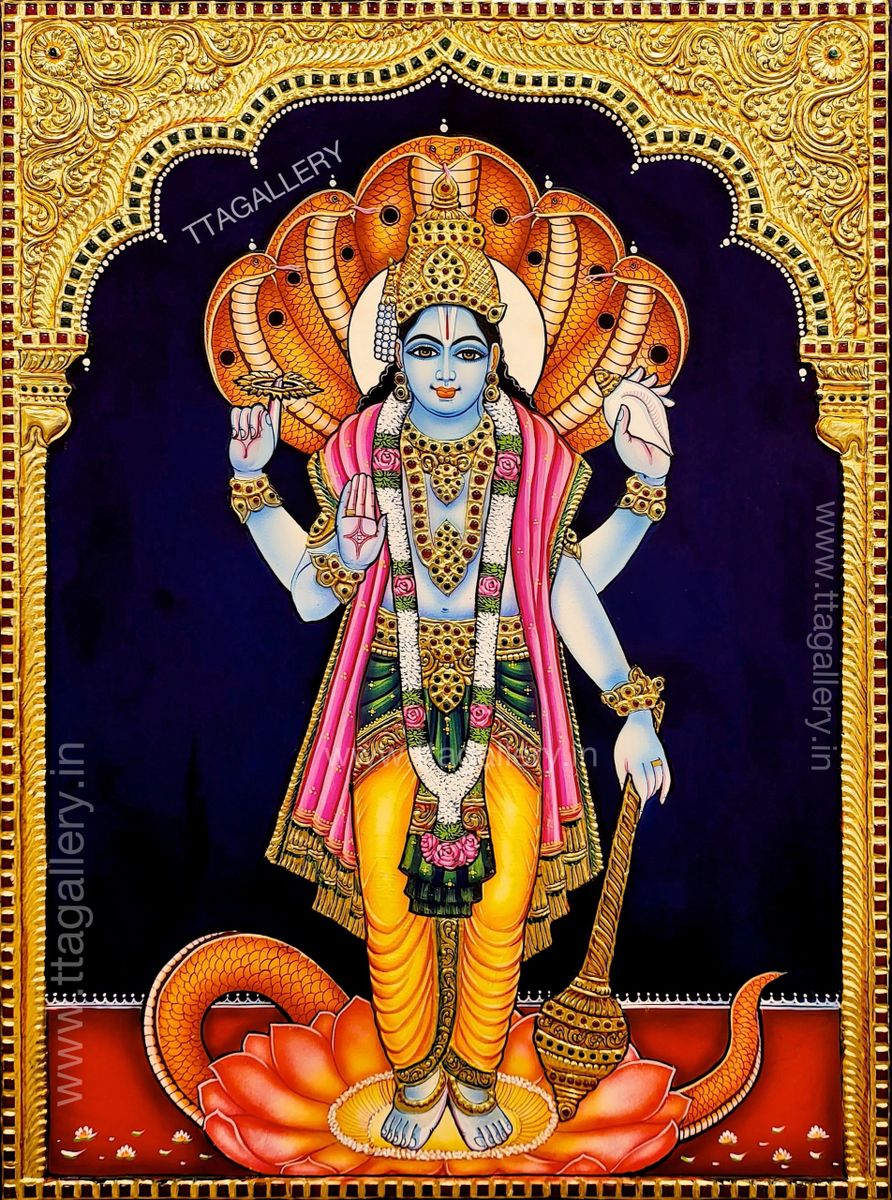 Maha Vishnu Tanjore Painting