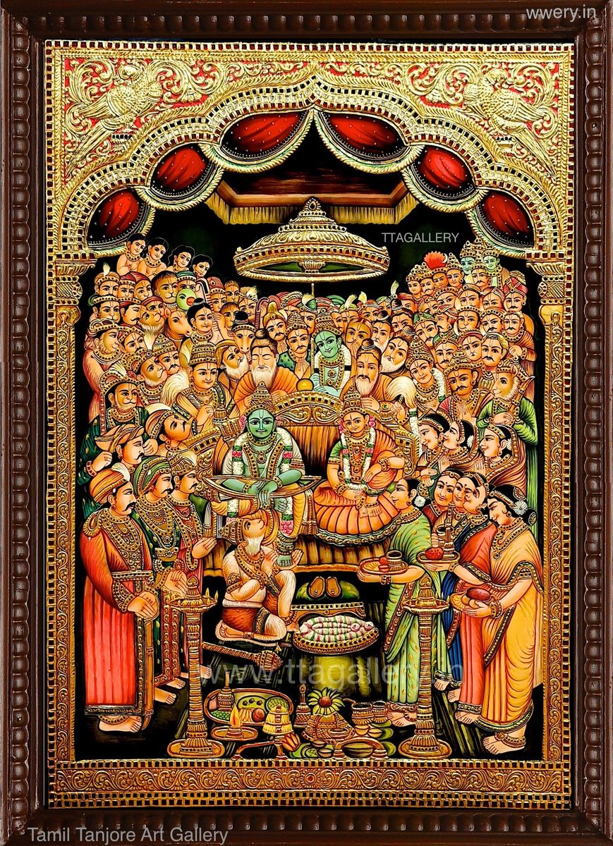Ramar Pattabhishekam Tanjore Painting