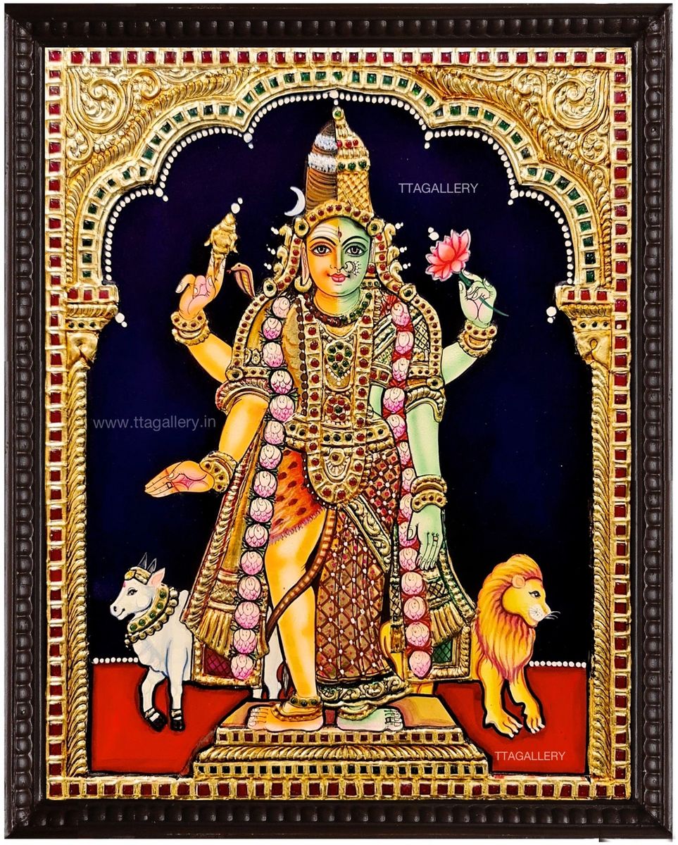 Ardhanarishvara Traditional Tanjore Painting