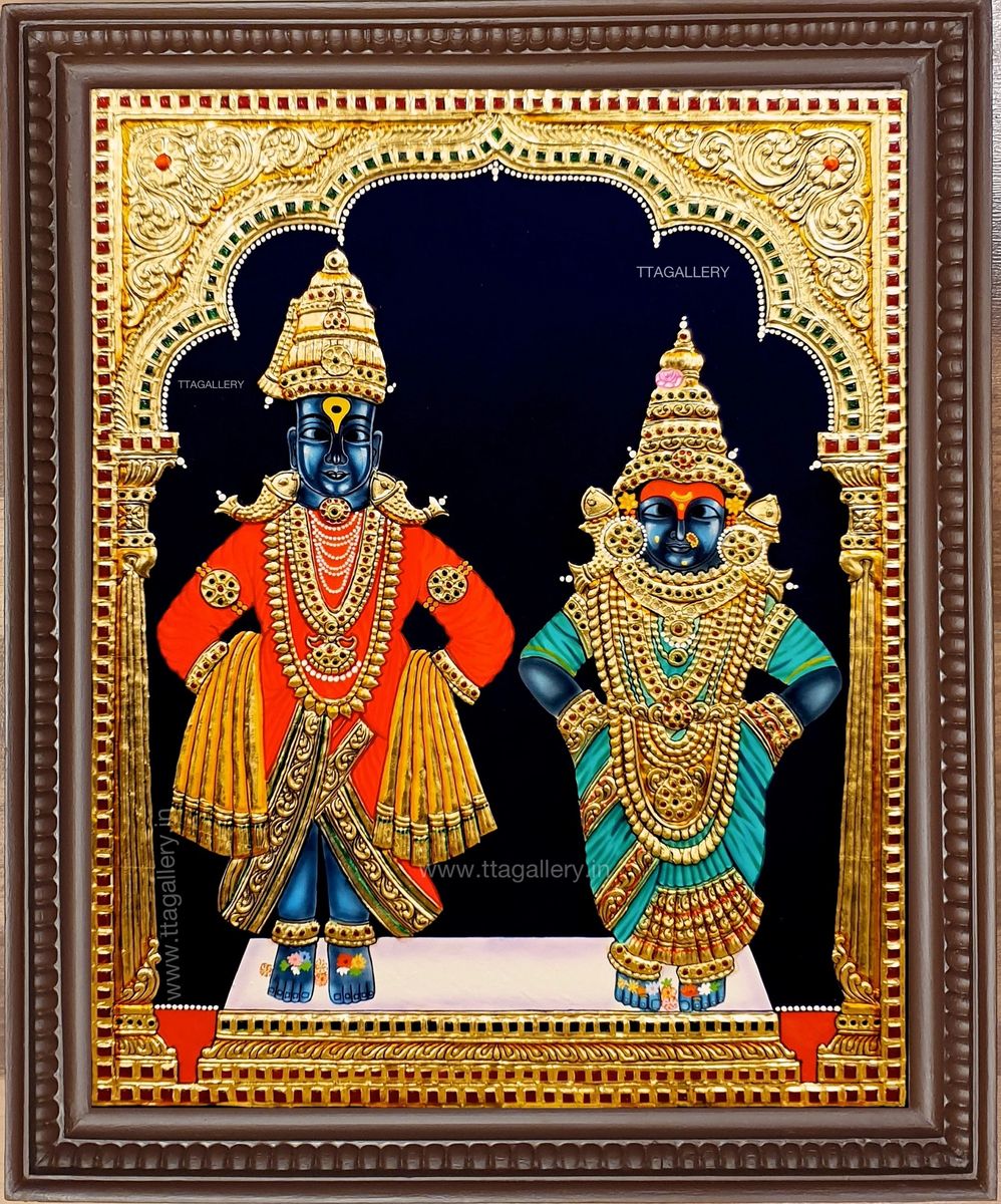 Shree Vitthal Rukmani Tanjore Painting