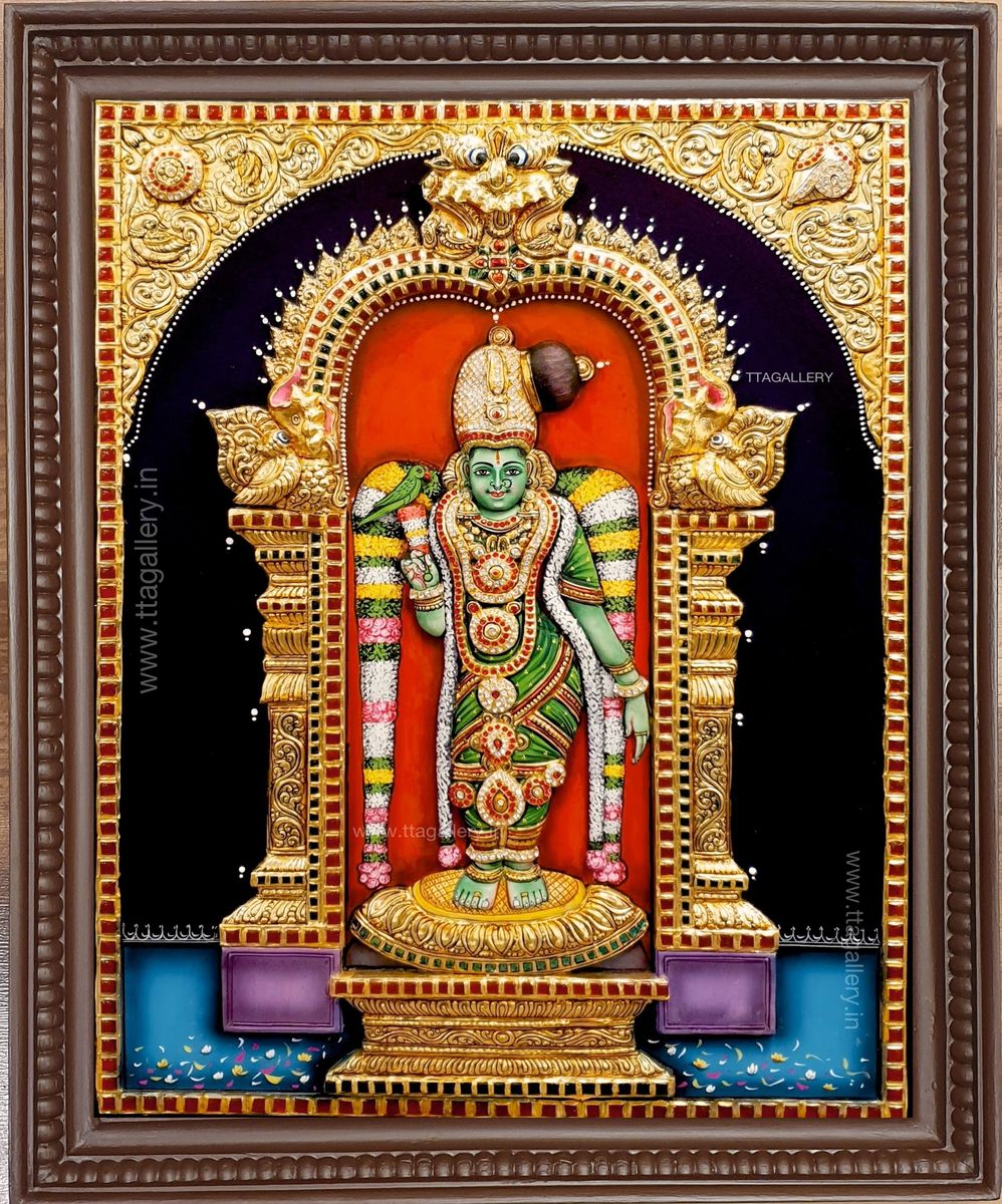 Madurai Meenakshi Amman 3D Tanjore Painting