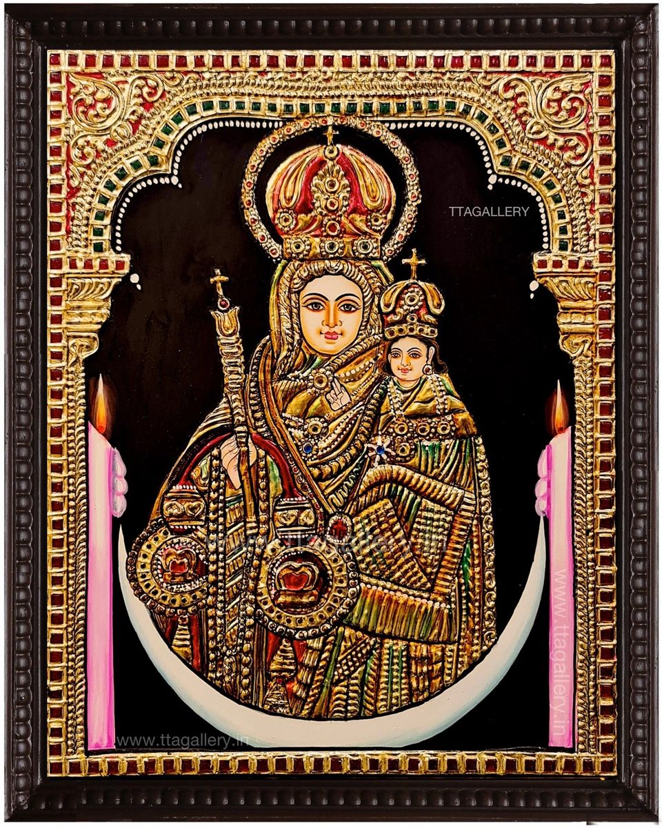 Mary Madha & Jesus Christ Tanjore Painting