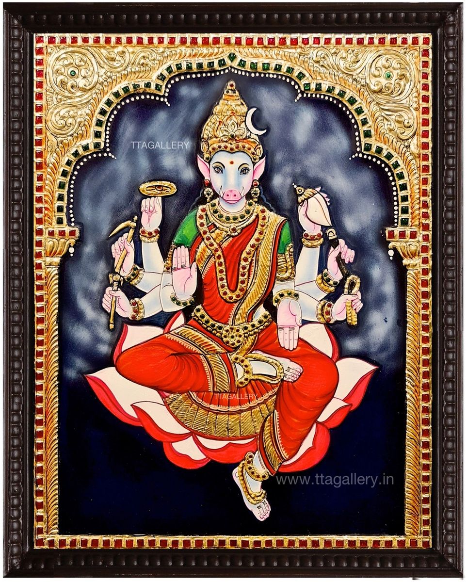 Varahi Amman Traditional Tanjore Painting