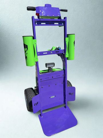 Good Time Fab Hulk power dolly hand truck. Inflatable dollie for party rentals.