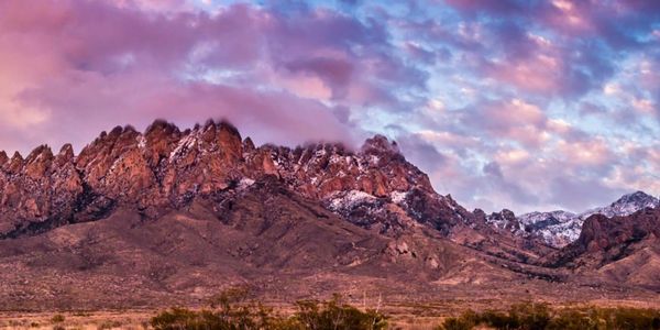 Las Cruces, New Mexico Organ Mountains at sunset. 