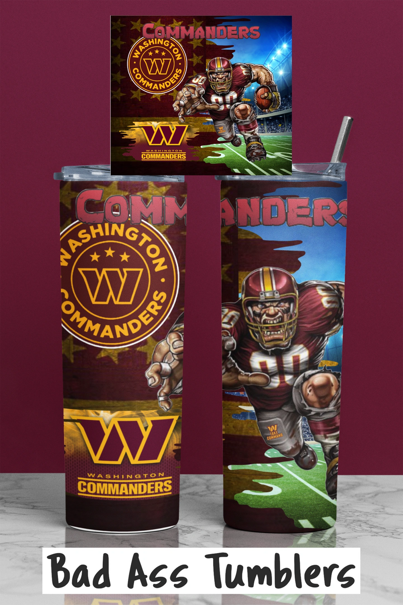 Washington Commanders Football Team 20oz Skinny Tumbler PNG