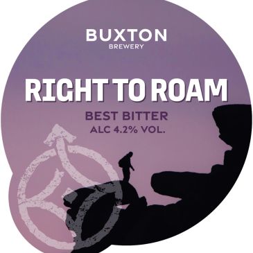 Beer label for Buxton Brewery's Right to Roam Best Bitter.