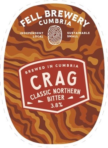 Brewing label for Crag beer from Fell Brewery in Cumbria.