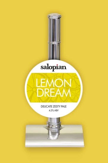 Salopian Lemon Dream beer pump clip.