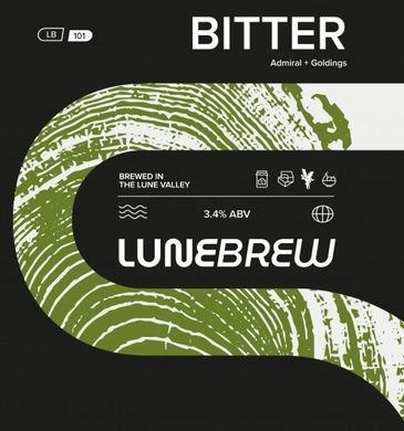 Bitter beer label with 3.4% ABV from LuneBrew.