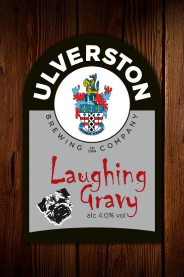 Ulverston Brewing Company's Laughing Gravy beer label.