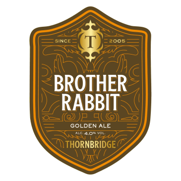 Brother Rabbit Golden Ale beer label from Thornbridge.