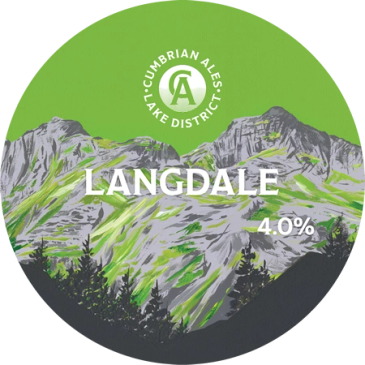 Label for Langdale ale by Cumbrian Ales, 4.0% ABV.