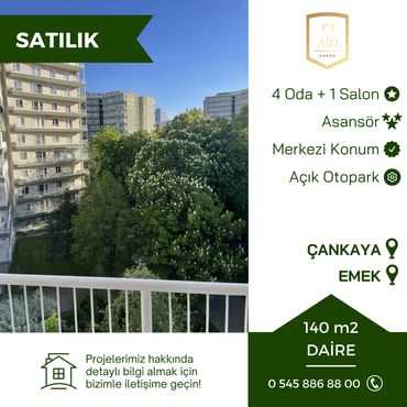 Çankaya Emek'te 140 m2, 4 oda + 1 salon satılık daire.