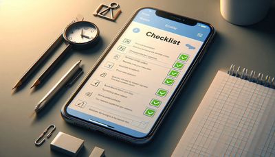 Checklist on a mobile phone
