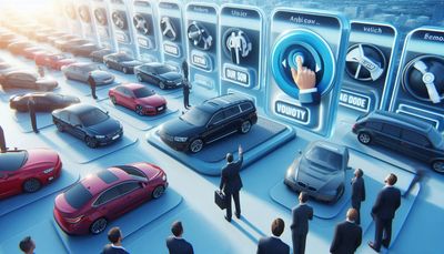 People selecting cars and features