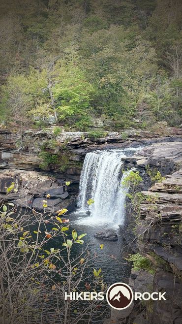 Waterfall discovered on an adventure while exploring the great outdoors. 
