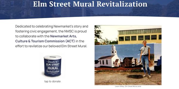 Community effort to revitalize Elm Street Mural with local arts commission support.