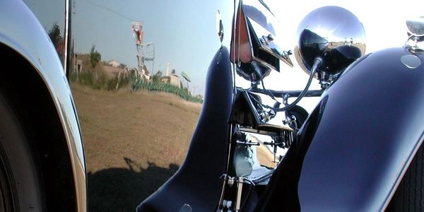 Reflective paint on vintage car.