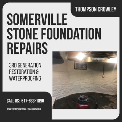 Somerville stone foundation repairs and waterproofing.