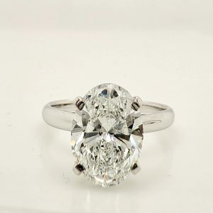White Gold 14K Lab Diamond Oval Solitaire Engagement Ring — 3.0 CTTW